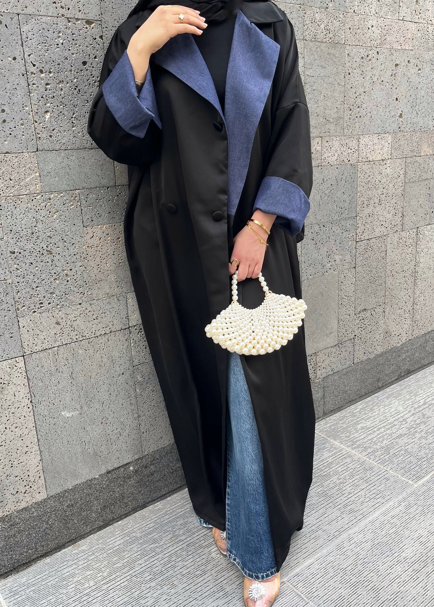 The Denim-Trim Revere Abaya