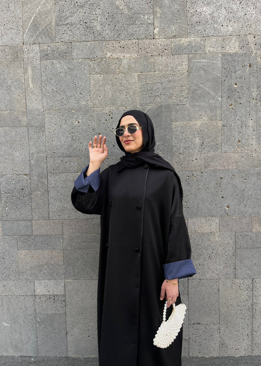 The Denim-Trim Revere Abaya
