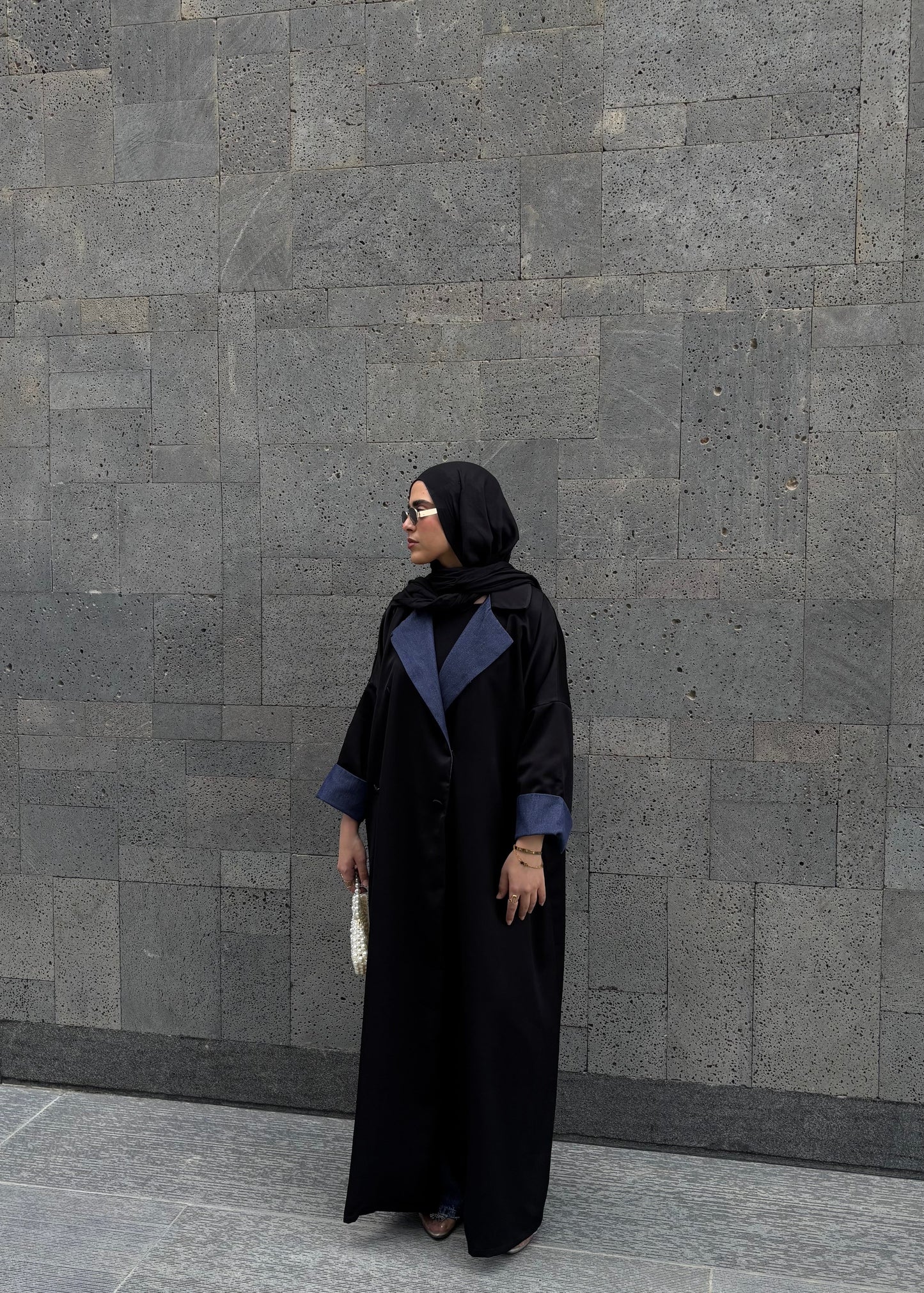 The Denim-Trim Revere Abaya