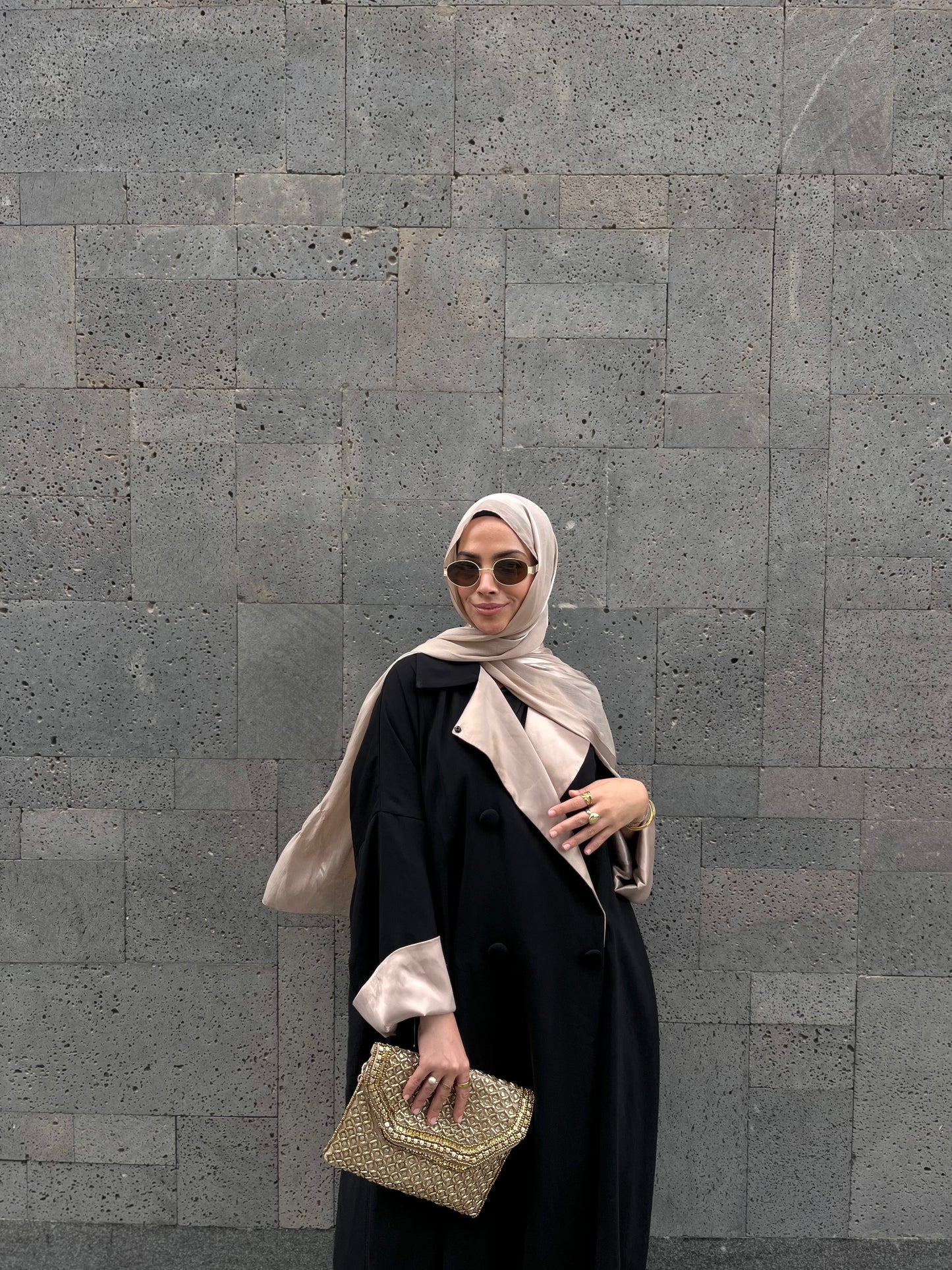 The Satin-Trim Revere Abaya