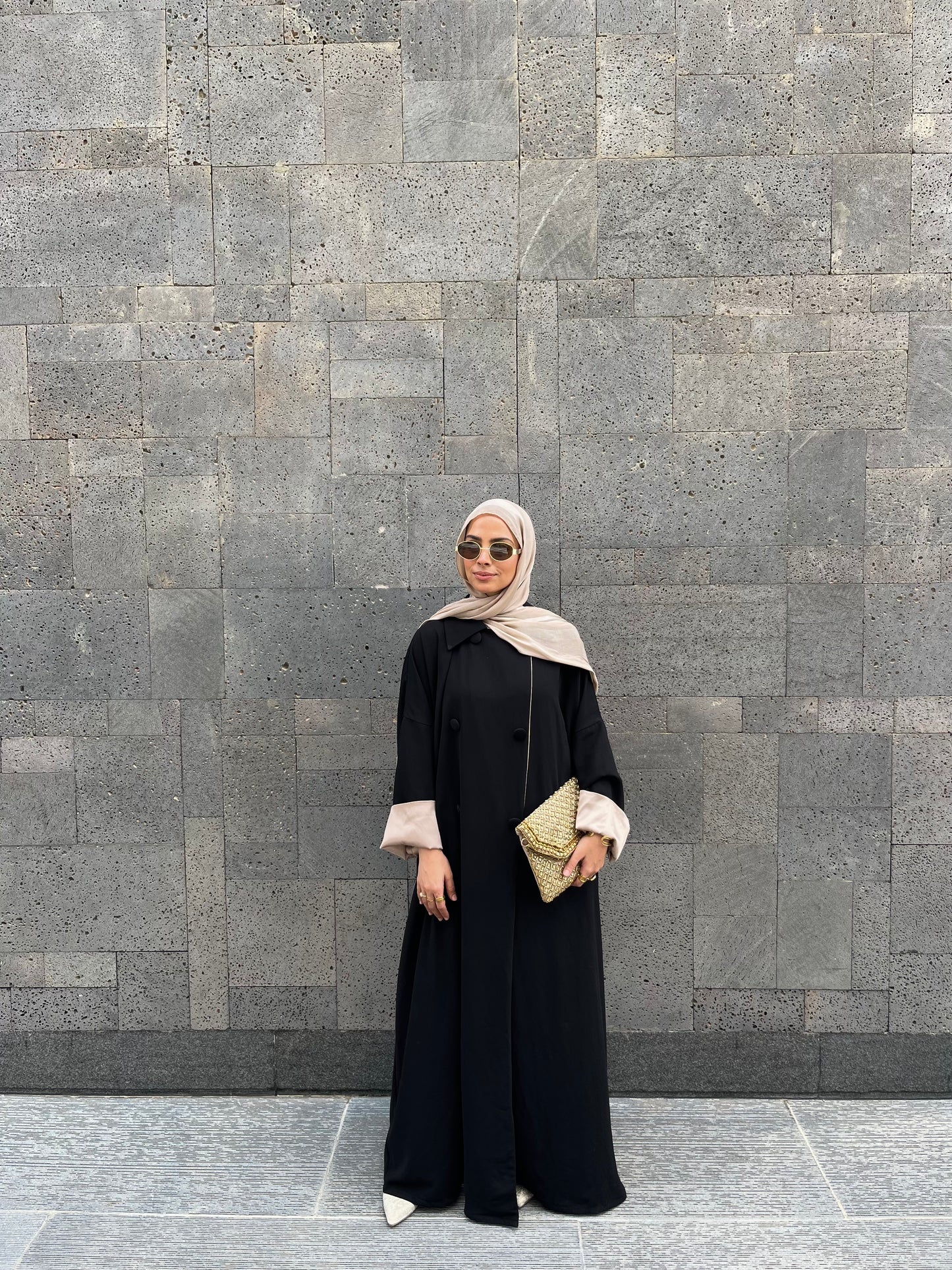 The Satin-Trim Revere Abaya