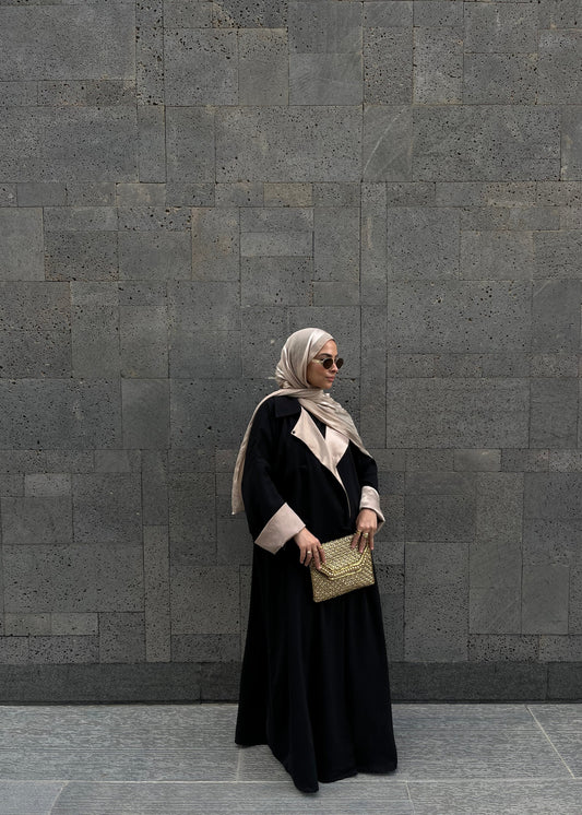The Satin-Trim Revere Abaya