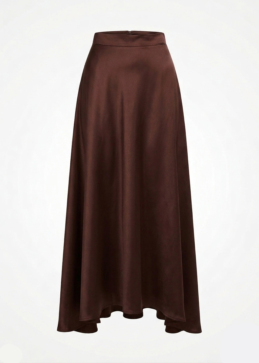 The High-Low Cut Satin Skirt