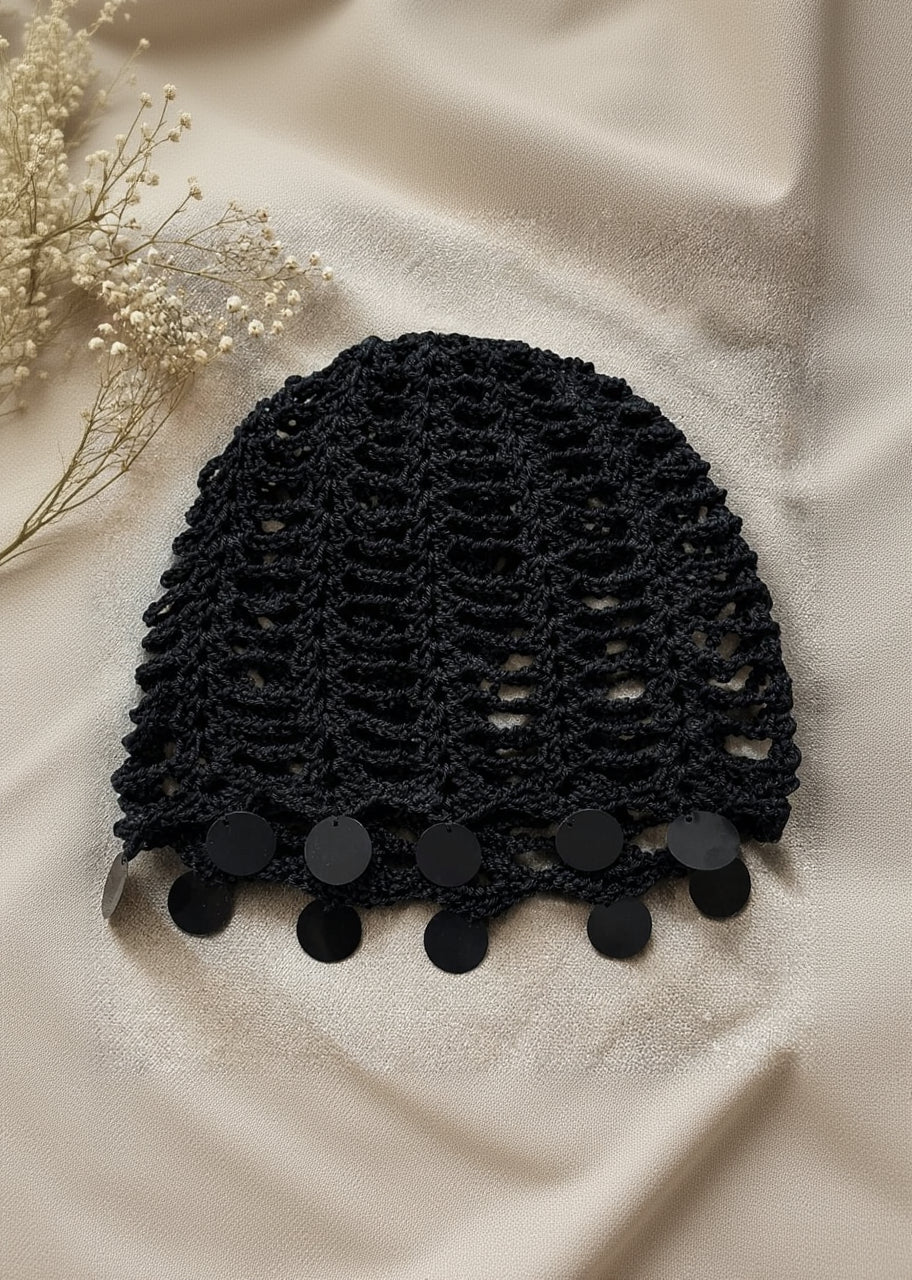 Boho Mesh Beanie with accessories